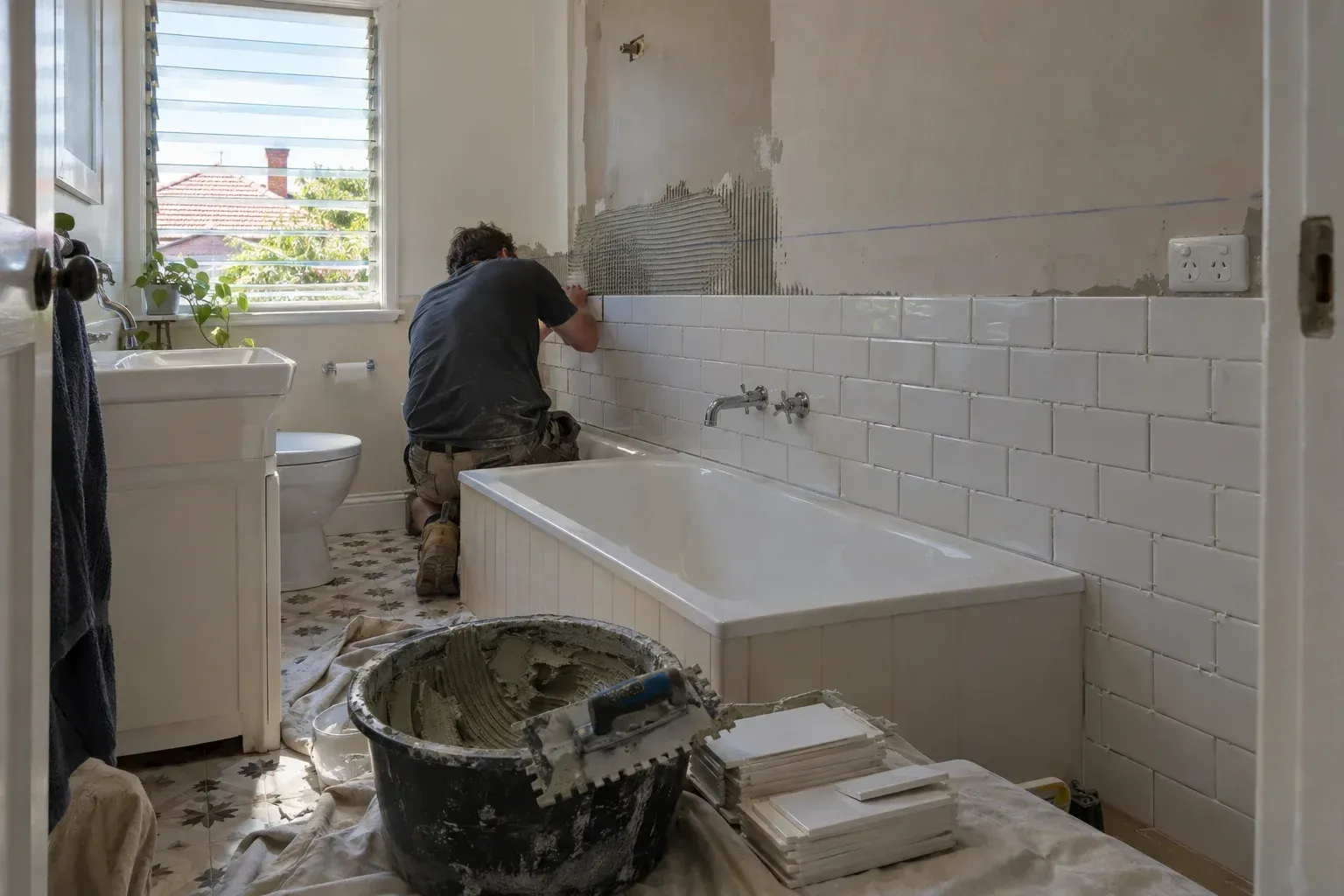 Bathroom tiling
