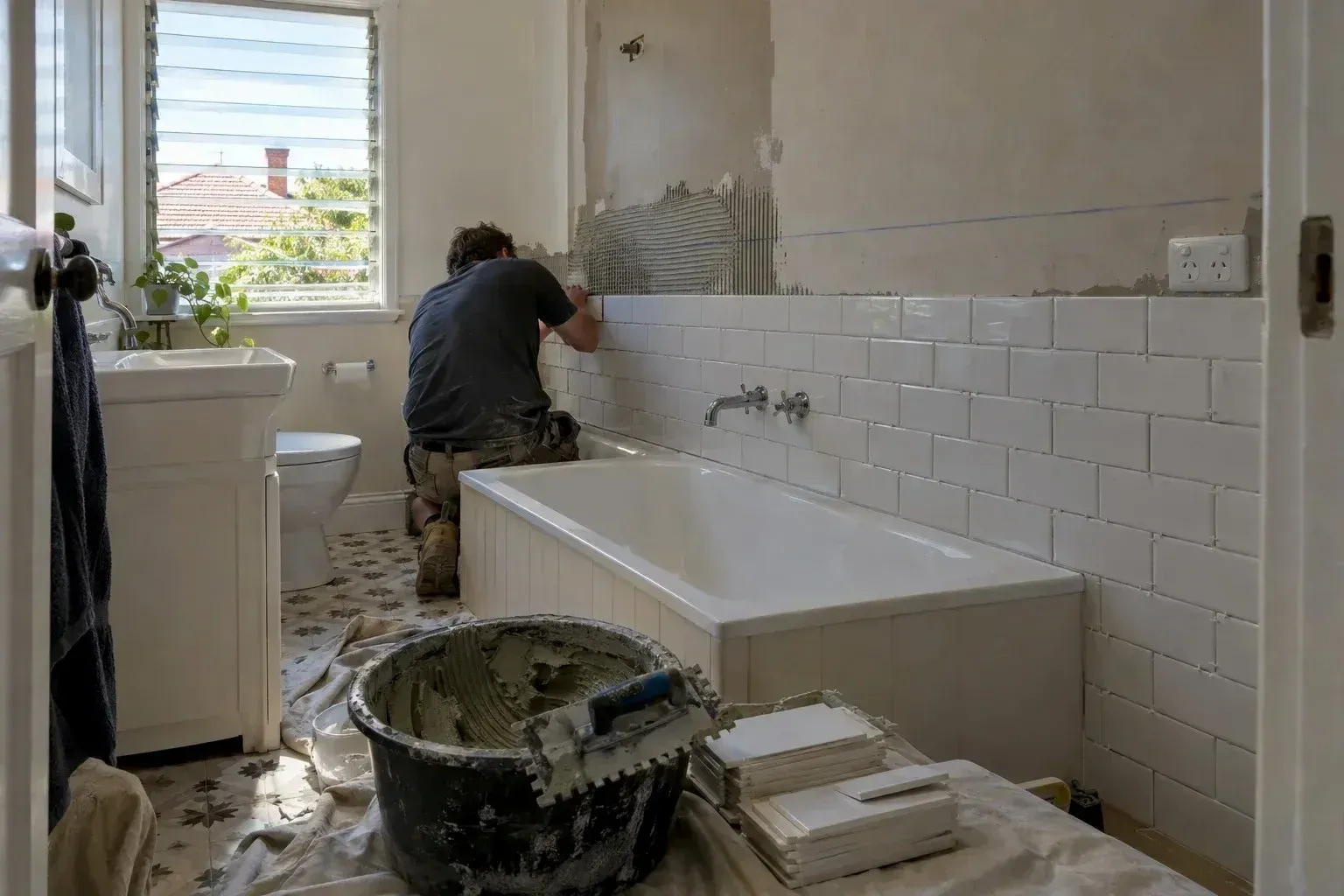 A finished bathroom re-tile